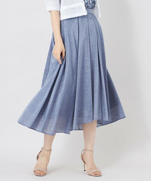TO BE CHIC / トゥー ビー シック ロング・マキシ丈スカート | エアリーローンタックスカート（ターコイズ２）