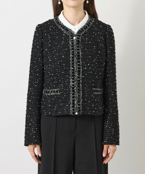 TO BE CHIC / トゥー ビー シック ノーカラージャケット | ファンシーツィード ノーカラージップジャケット | 詳細4