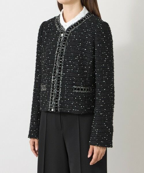 TO BE CHIC / トゥー ビー シック ノーカラージャケット | ファンシーツィード ノーカラージップジャケット | 詳細5