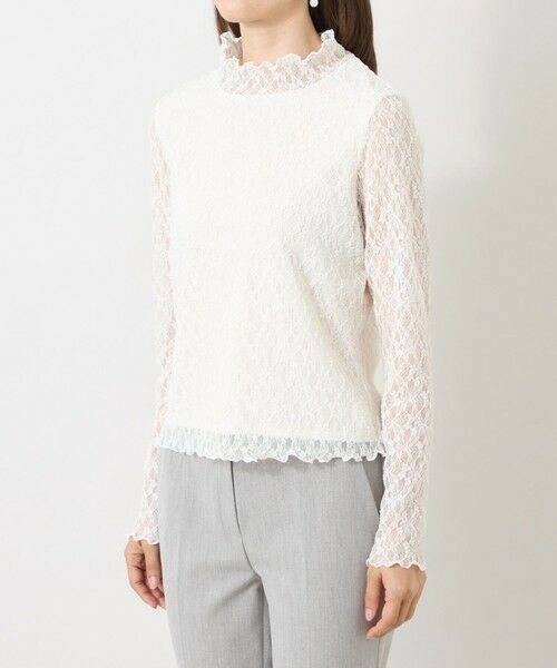 TO BE CHIC / トゥー ビー シック カットソー | ストレッチレース ハイネックプルオーバー | 詳細5