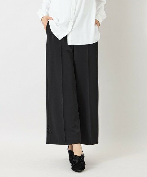 TO BE CHIC / トゥー ビー シック その他パンツ | ウールライクストレッチ ワイドパンツ(ブラック1)