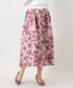 TO BE CHIC / トゥー ビー シック ロング・マキシ丈スカート | アートフラワープリント タックフレアスカート