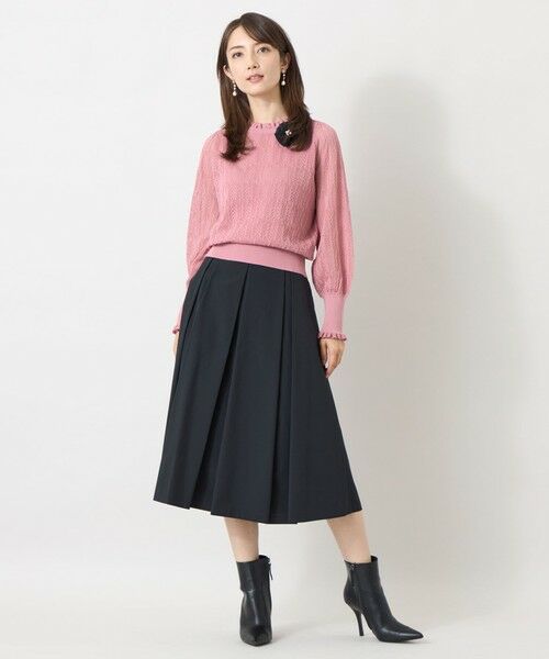 TO BE CHIC / トゥー ビー シック ロング・マキシ丈スカート | コンパクトタフタ BOXタックスカート | 詳細3