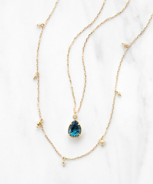 WEB＆数量限定】PIECE OF FLOWER NECKLACE K18 ロンドンブルートパーズ 