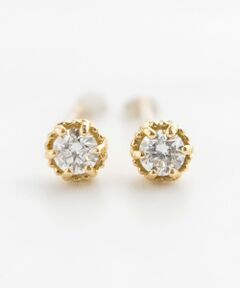 【WEB＆数量限定・オリジナルBOX付き】FLORA K18 DIAMOND PIERCE ピアス