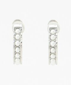 OPEN CLOVER HOOP PEARL EARRINGS イヤリング