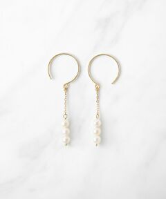 【WEB限定】FRILL PEARL SWING PIERCED EARRINGS K10ゴールド 淡水パールピアス