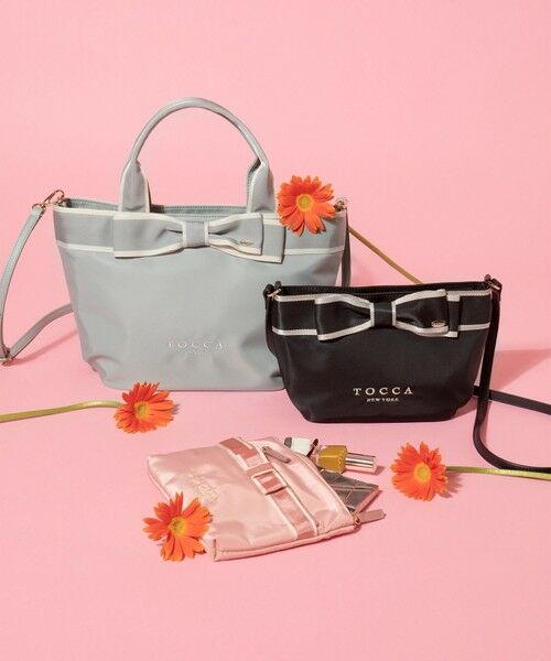 撥水】BICOLOR RIBBON TOTE トートバッグ （ショルダーバッグ
