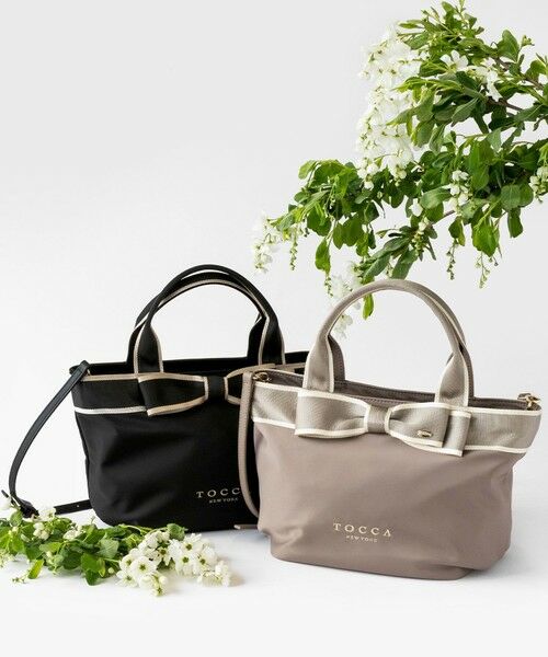 撥水】BICOLOR RIBBON TOTE トートバッグ （ショルダーバッグ