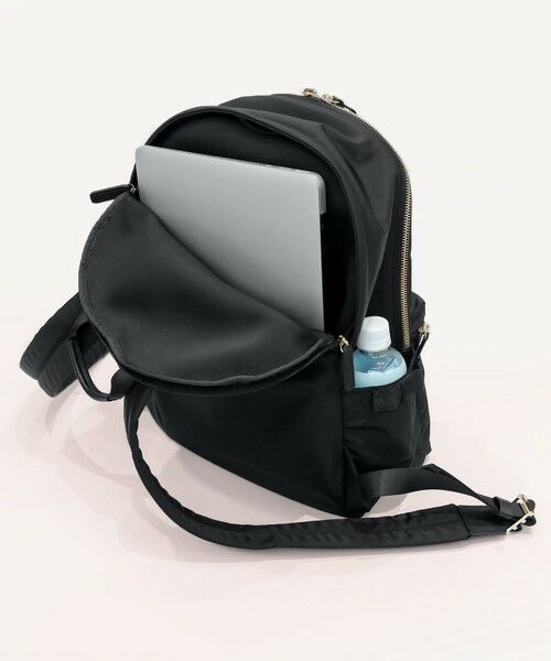 トッカ リュック TOCCA　ブラック　配色リボン 大容量 PCバック A4サイズ対応・撥水・PCポケット付き】SIDE RIBBON BACKPACK