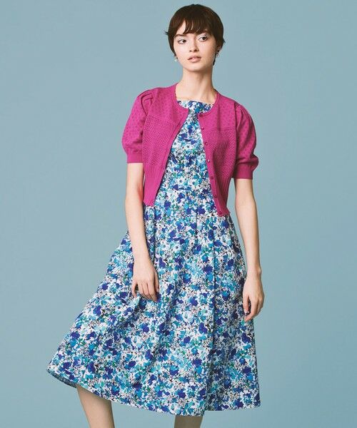 限定SALE100%新品TOCCA トッカ　洗える　DAHLIA ドレス　ワンピース　刺繍　ピンク ひざ丈ワンピース