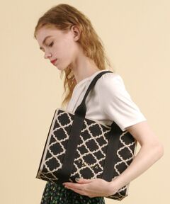 【大人百花掲載】【A4サイズ対応】CHECKER CLOVER KNITBAG ニットバッグ