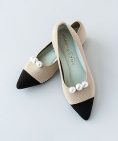 【軽量・撥水・お洗濯可・選べるシュークリップ】steppi×TOCCA BICOLOR POINTED PUMPS パンプス