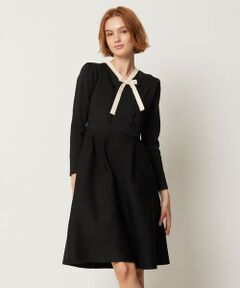 【洗える！】BAR RIBBON KNIT DRESS ニットドレス