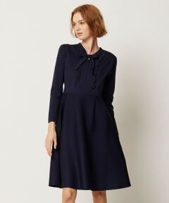 【洗える！】BAR RIBBON KNIT DRESS ニットドレス