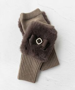 KNIT FUR HANDWARMER 手袋