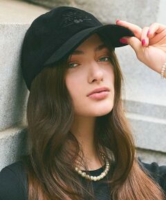 【防臭・吸水速乾・UVカット・サイズ調整可・リボン取り外し可】VELVET LOGOCAP キャップ