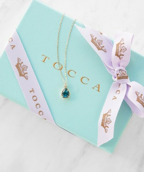 トッカ新品箱入り⭐️数量限定K18 ロンドンブルートパーズダイヤモンドネックレス WEB＆数量限定】PIECE OF FLOWER NECKLACE K18 ロンドンブルー