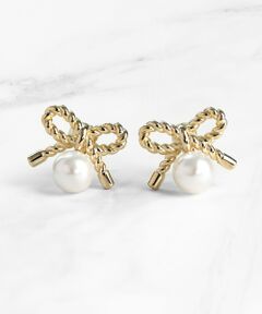 RIBBON PEARL RIBBON EARRINGS イヤリング