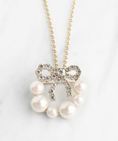 【2WAY】PROMISE PEARL RIBBON BROOCH NECKLACE ブローチ ネックレス