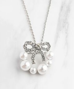 【2WAY】PROMISE PEARL RIBBON BROOCH NECKLACE ブローチ ネックレス