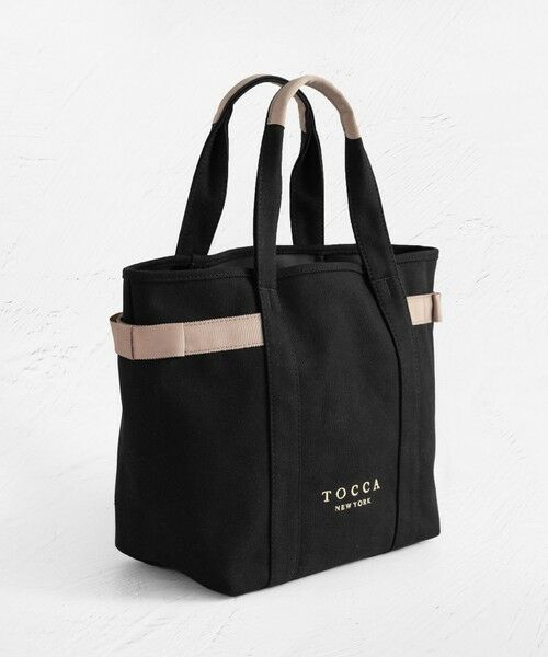 【美品】TOCCA トッカ ネイビー トートバッグ ロゴ刺繍 2way 2WAY ハンドバッグ トートバッグ ショルダーバッグ ナイロン