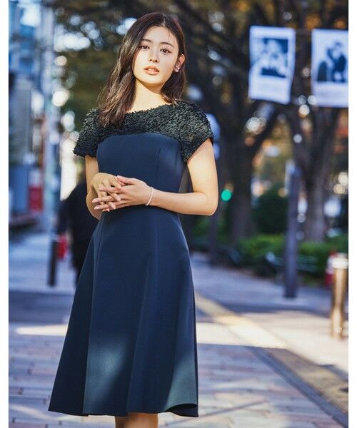 美品✨ TOCCA トッカ ネイビー 襟付き フレアワンピース 半袖 セール】 【00サイズあり・洗える】FLY FRERRY ドレス (ロング