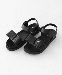 TOCCA / トッカ サンダル | GLITTER RIBBON FLAT SANDALS サンダル