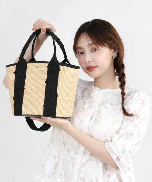 TOCCA/トッカ TOUCH of LACE BASKET かごバッグ ブラック系 F TOCCA/トッカ TOUCH of LACE BASKET かごバッグ ブラック系 F