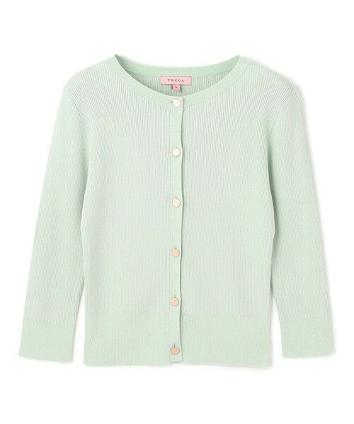 【TOCCA】トッカ　美品　XS　シルクカーディガン　ミントグリーン　洗える TOCCA】トッカ美品XSシルクカーディガンミントグリーン洗える