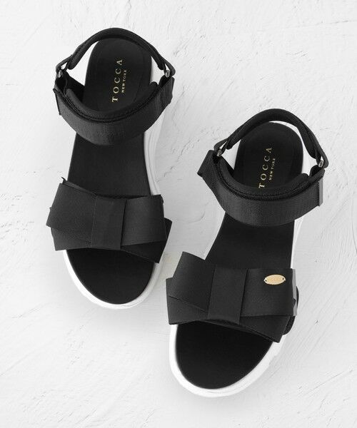 TOCCA/トッカ RIBBON KNOT SPORTS SANDALS サンダル ブラック系 S TOCCA/トッカ RIBBON KNOT SPORTS SANDALS サンダル ブラック系 S