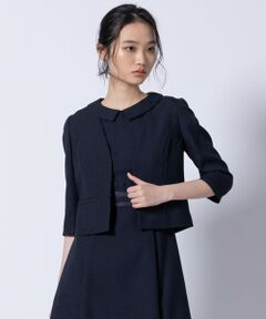 TOCCA / トッカ ノーカラージャケット | 【洗える・消臭】BRIGHT LUMINOUS 七分袖ジャケット