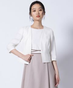 TOCCA / トッカ ノーカラージャケット | 【洗える・消臭】BRIGHT LUMINOUS 七分袖ジャケット