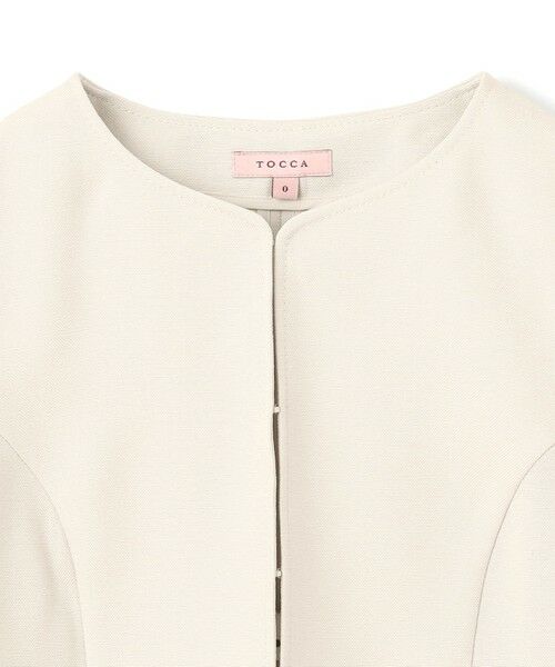 【未使用タグ付】TOCCA BRIGHT LUMINOUS ノーカラージャケット 洗える・消臭】BRIGHT LUMINOUS 半袖ジャケット (ノーカラー
