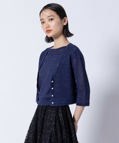 セール】 【洗える】PEARL BOUQUET KNIT カーディガン