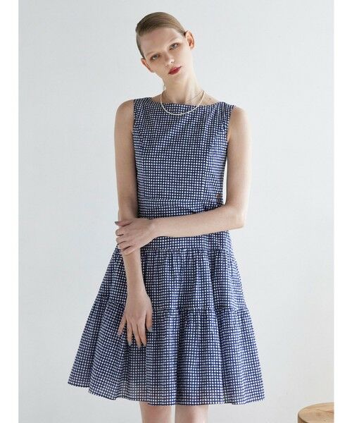 TOCCA/トッカ 【00サイズあり・洗える・速乾・消臭】WAVES ティアードドレス ブルー系5 6 TOCCA/トッカ 【00サイズあり・洗える・速乾・消臭】WAVES ティアードドレス ブルー系5 6