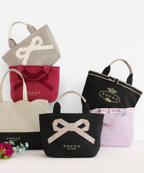 TOCCA/トッカ 【選べる2種類のデザイン!】MEMORIES OF TOCCA CANVAS TOTE トートバッグ ブラック系5 F TOCCA/トッカ 【選べる2種類のデザイン!】MEMORIES OF TOCCA CANVAS TOTE トートバッグ ブラック系5 F