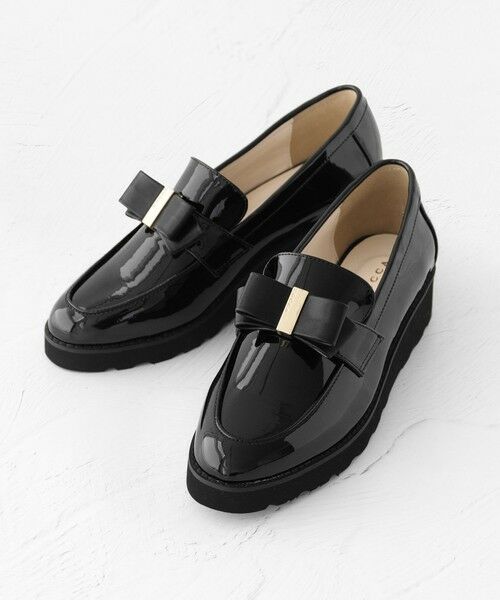 TOCCA/トッカ NOBLE RIBBON LOFER SHOES ローファー ブラック系 37 TOCCA/トッカ NOBLE RIBBON LOFER SHOES ローファー ブラック系 37