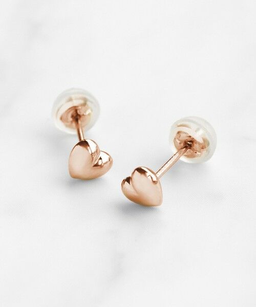 TOCCA/gbJ yWEBzWITH HEART MINI PIERCED EARRINGS K10 sAX sNS[hn F