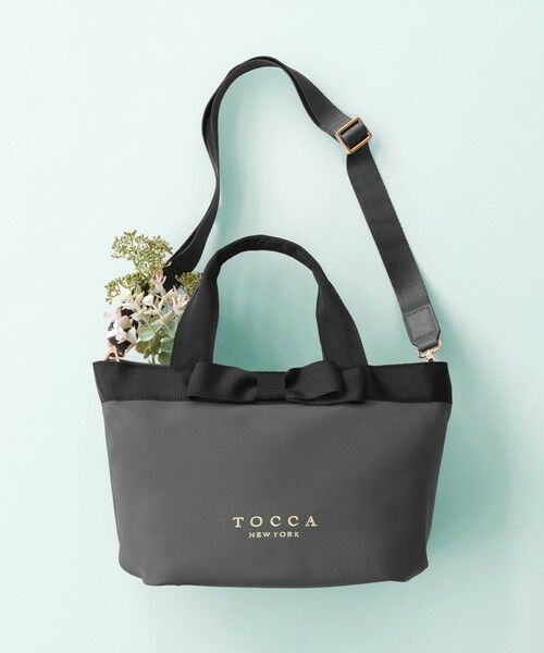TOCCA / トッカ トートバッグ | 【キャンセル分販売中!】Link of My Wish カスタマイズトートバッグ(グレー×ブラックリボン×テキストロゴ)