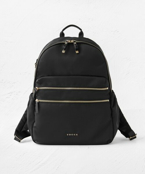 TOCCA♡リュック　ブラック A4サイズ対応・撥水・PCポケット付き】SIDE RIBBON BACKPACK