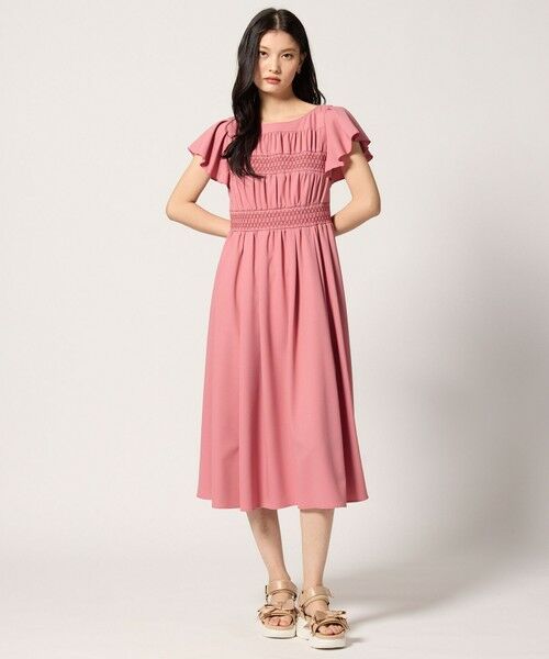 洗える・接触冷感・UVカット・消臭】SMOCKING EMBROIDERY ドレス