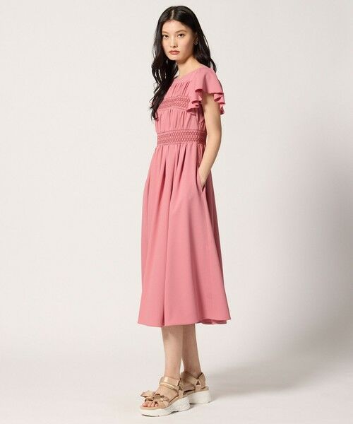 洗える・接触冷感・UVカット・消臭】SMOCKING EMBROIDERY ドレス