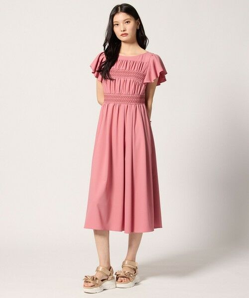 洗える・接触冷感・UVカット・消臭】SMOCKING EMBROIDERY ドレス