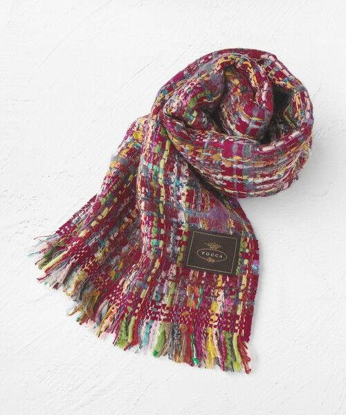 TOCCA/トッカ TWEED STOLE ストール レッド系 F TOCCA/トッカ TWEED STOLE ストール レッド系 F
