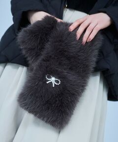 TOCCA / トッカ マフラー・ショール・スヌード・ストール | 【百田夏菜子さん着用】【ブローチ取り外し可】BIJOUX RIBBON FURTIPPET ティペット