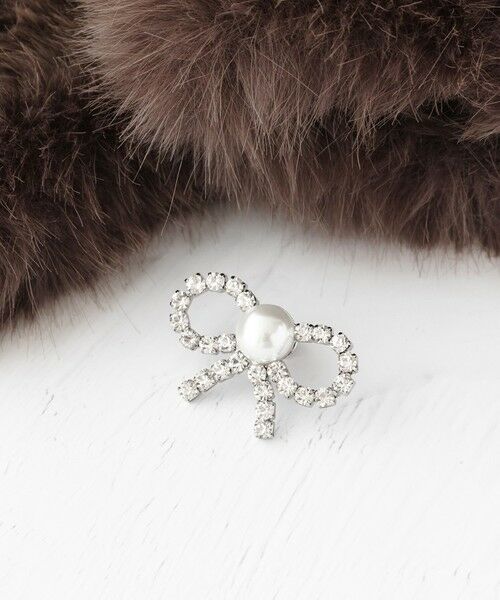 TOCCA / トッカ マフラー・ショール・スヌード・ストール | 【百田夏菜子さん着用】【ブローチ取り外し可】BIJOUX RIBBON FURTIPPET ティペット | 詳細11