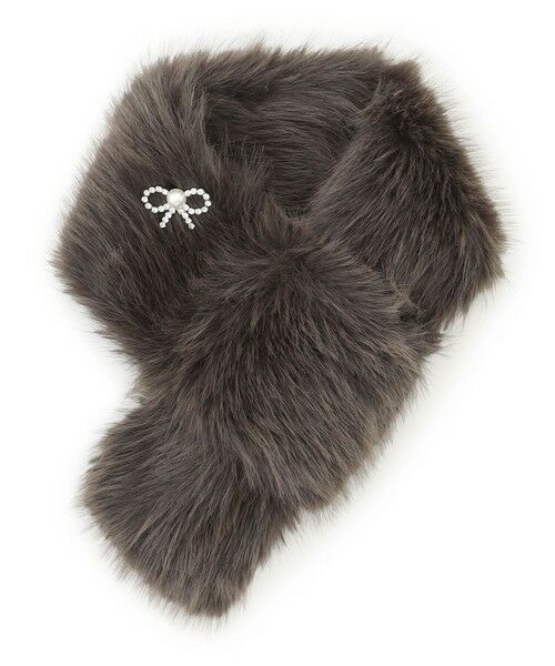 TOCCA / トッカ マフラー・ショール・スヌード・ストール | 【百田夏菜子さん着用】【ブローチ取り外し可】BIJOUX RIBBON FURTIPPET ティペット | 詳細12