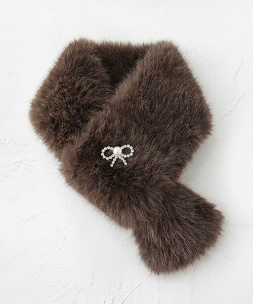 TOCCA / トッカ マフラー・ショール・スヌード・ストール | 【百田夏菜子さん着用】【ブローチ取り外し可】BIJOUX RIBBON FURTIPPET ティペット | 詳細10