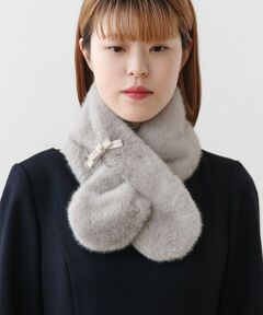 TOCCA / トッカ マフラー・ショール・スヌード・ストール | 【ブローチ取り外し可】BOW RIBBON FURTIPPET ティペット